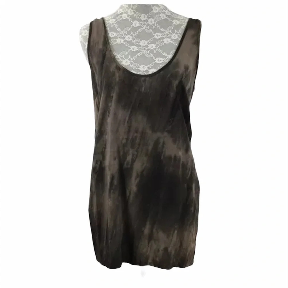 Brochu Walker Brown Gray Cream‎ Tie Dye Tank Top
